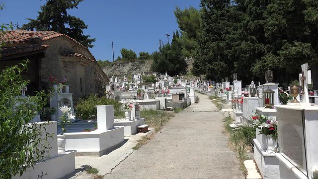Cemetery in the Old Nikiti village. Chalcidice, Greece