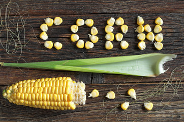 Grain in shape of word corn © Sasajo