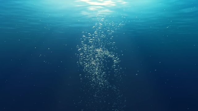 Underwater air bubbles dance (Loop)