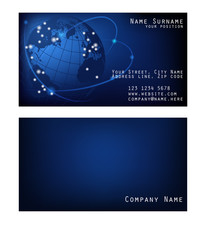 Business card space with Earth