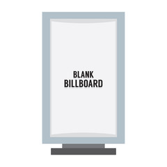 Single Blank Advertising Billboard Isolated On White Vector Illustration