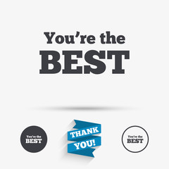 You are the best icon. Customer award symbol.
