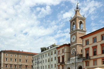 Fototapeta premium clock tower Piazza Tre Martiri Rimini Italy
