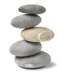 Fototapeta na wymiar Balancing stones isolated on white background