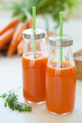 fresh carrot juice and vegetables