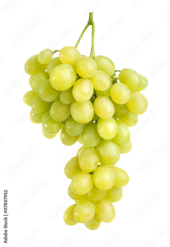 Wall mural green grapes isolated on white background - Wall murals