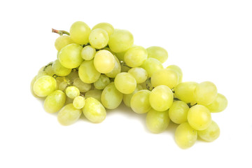 Green grapes isolated on white background