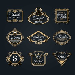 Ornamental hotel logos