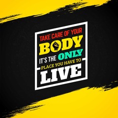 Motivational fitness quote on grunge background