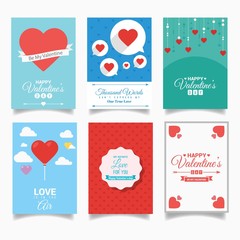 Fototapeta na wymiar Lovely valentin day cards pack