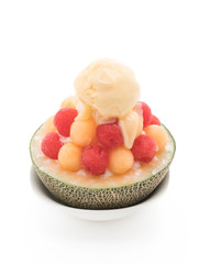 Ice melon Bingsu, famous korean ice-cream
