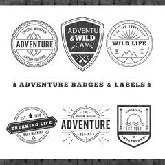 Obraz premium Adventure badges and labels in a retro style