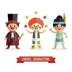 Flat circus characters