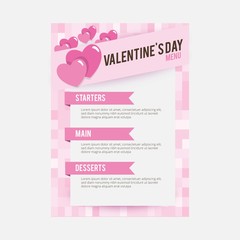 Pink Valentines day menu