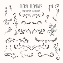 Sketches floral elements pack