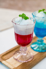 coconut ice-cream with jelly