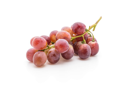fresh grapes on white