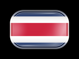 Flag of Costa Rica. Rectangular Shape with Rounded Corners