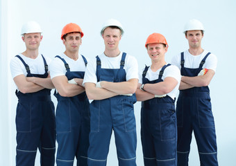 Group of professional industrial workers