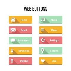 Colors buttons for web in a flat design