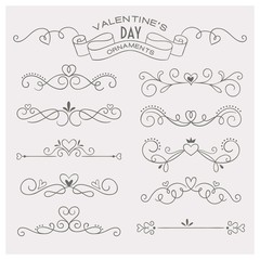 Lovely hand drawn ornaments for valentine day