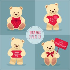 Teddy bear character valentine day