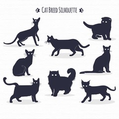 Cat breed silhouette pack