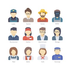 Diferent profession avatars 