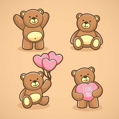Illustrated teddy bears