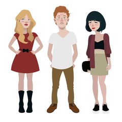 Modern teenagers illustration