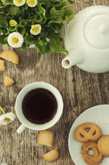 cup of tea and cookies
