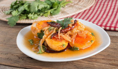 Egg with Tamarind sweet Sauce