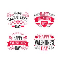Ornamental valentines day labels pack