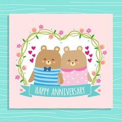 Nice bears in love card