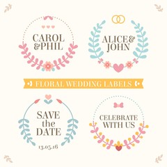 Floral wedding labels