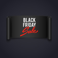 Black friday sale advertising vector illustration, gift box with