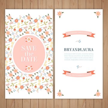Floral and beautiful wedding invitation