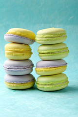 stack of sweet french macaroons