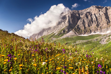 Sunrise at Caucasus Mountains, Lago-Naki and Fischt plateau, Adygea, Russia