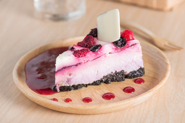 Mixed berry mousse cake.