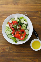 Fresh salad on plate
