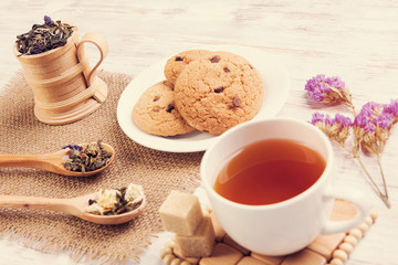 Herbal tea and cookies