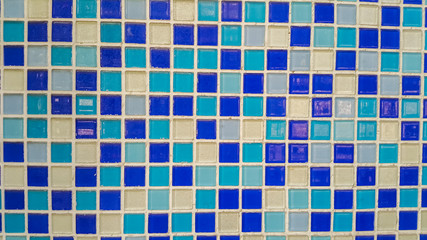 Fototapeta premium Blue white and light blue glass mosaic background