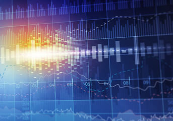 Sound equalizer background . Mixed media