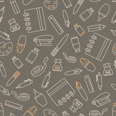 Seamless pattern with stationery design element