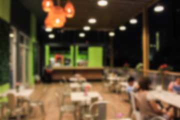 Obraz premium Blur image restaurant blurred background with bokeh