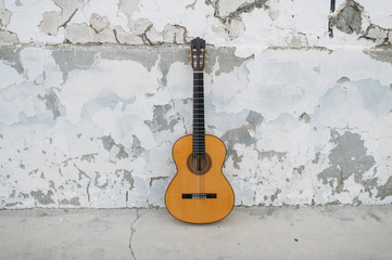 Fototapeta na wymiar Spanish guitar on the street