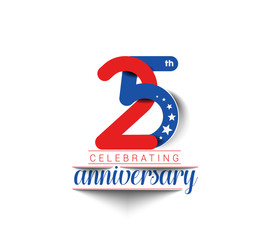 25th Years Anniversary Celebration Vector Design.