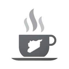 Isolated coffee cup icon with  the map of Syria