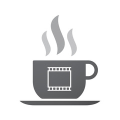 Isolated coffee cup icon with   a photographic 35mm film strip